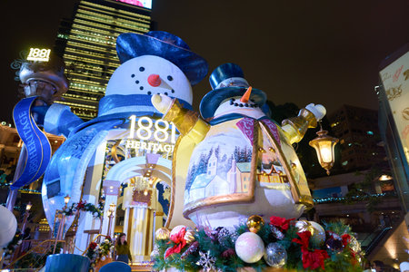 HONG KONG - CIRCA NOVEMBER, 2016: Christmas decorations at 1881 Heritage.のeditorial素材
