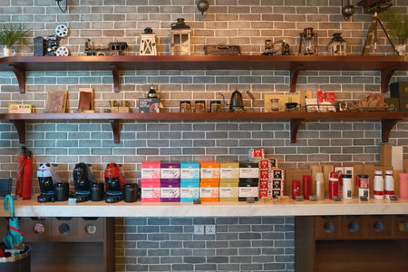 SHENZHEN, CHINA - CIRCA DECEMBER, 2016: a Pacific Coffee branch in Shenzhenのeditorial素材