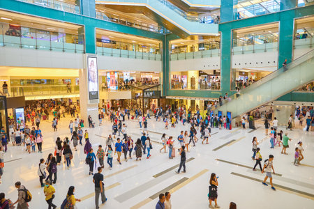 HONG KONG - CIRCA NOVEMBER, 2016: inside New Town Plaza shopping mall in Hong Kong. New Town Plaza is a shopping mall in the town centre of Sha Tin in Hong Kong.のeditorial素材