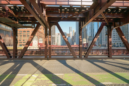 CHICAGO, USA - CIRCA APRIL, 2016: Chicago urban landscape at daytime. Chicago is the third-most populous city in the United Statesのeditorial素材