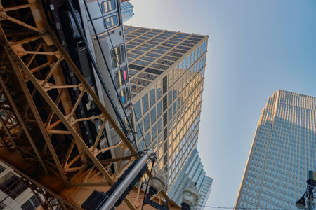 CHICAGO, USA - CIRCA APRIL, 2016: Chicago urban landscape at daytime. Chicago is the third-most populous city in the United Statesのeditorial素材