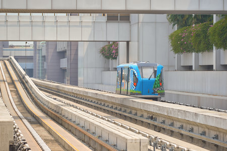 SINGAPORE - CIRCA NOVEMBER, 2015: Changi Airport Skytrain at daytime. The Changi Airport Skytrain is...