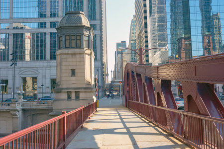 CHICAGO, USA - CIRCA APRIL, 2016: Chicago urban landscape at daytime. Chicago is the third-most populous city in the United Statesのeditorial素材
