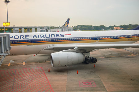SINGAPORE - CIRCA NOVEMBER, 2015: view from Changi Airport Terminal 3. Changi Airport, is the...
