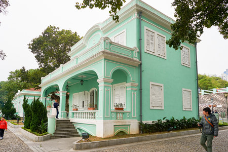 MACAO, CHINA - CIRCA FEBRUARY, 2016: Macao urban landscape at daytime. Macao is an autonomous territory on the western side of the Pearl River Delta in East Asia.のeditorial素材