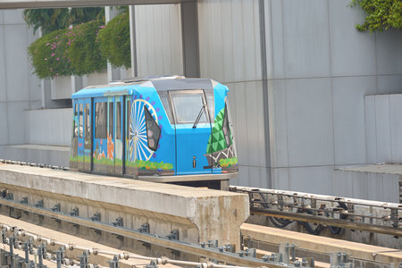SINGAPORE - CIRCA NOVEMBER, 2015: Changi Airport Skytrain at daytime. The Changi Airport Skytrain is...