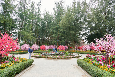 MACAO, CHINA - CIRCA FEBRUARY, 2016: Macao urban landscape at daytime. Macao is an autonomous territory on the western side of the Pearl River Delta in East Asia.のeditorial素材