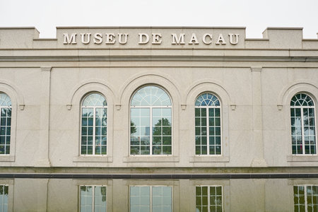 MACAO, CHINA - CIRCA FEBRUARY, 2016: Macao urban landscape at daytime. Macao is an autonomous territory on the western side of the Pearl River Delta in East Asia.のeditorial素材