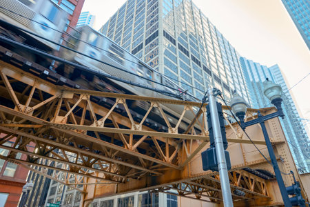 CHICAGO, USA - CIRCA APRIL, 2016: Chicago urban landscape at daytime. Chicago is the third-most populous city in the United Statesのeditorial素材
