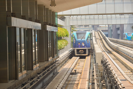 SINGAPORE - CIRCA NOVEMBER, 2015: Changi Airport Skytrain at daytime. The Changi Airport Skytrain is...