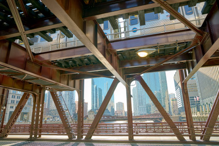 CHICAGO, USA - CIRCA APRIL, 2016: Chicago urban landscape at daytime. Chicago is the third-most populous city in the United Statesのeditorial素材