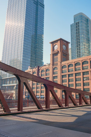 CHICAGO, USA - CIRCA APRIL, 2016: Chicago urban landscape at daytime. Chicago is the third-most populous city in the United Statesのeditorial素材