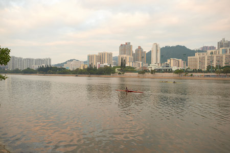 HONG KONG - CIRCA NOVEMBER, 2015: Hong Kong urban landscape in the morning. Hong Kong is an autonomous territory on the Pearl River Delta of East Asia.のeditorial素材