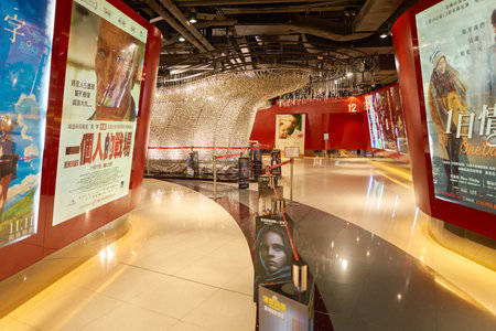 HONG KONG - CIRCA NOVEMBER, 2016: inside the Grand Cinema complex in Hong Kong. It is located in the Elements Mall at Kowloon MTR station.のeditorial素材