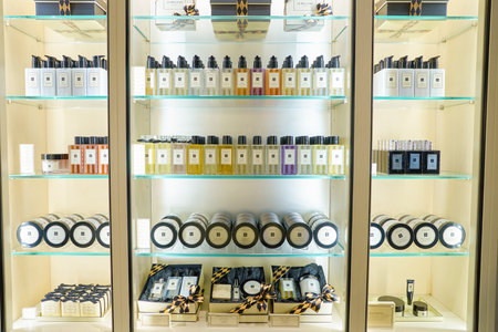 HONG KONG - CIRCA NOVEMBER, 2016: inside Jo Malone store at the Elements shopping mall in Hong Kong. Jo Malone London is a British perfume and scented candle brand.のeditorial素材
