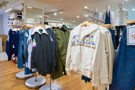 HONG KONG - CIRCA NOVEMBER, 2016: inside a GAP store in Hong Kong. Shopping is a widely popular...