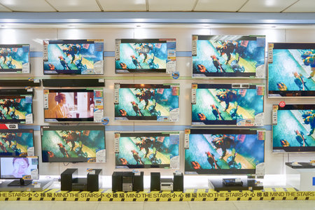 HONG KONG - CIRCA NOVEMBER, 2016: inside a electronics store in Hong Kong.