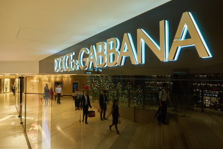 HONG KONG - CIRCA NOVEMBER, 2016: Dolce & Gabbana store at the Elements shopping mall. Dolce & Gabbana is a luxury Italian fashion house.のeditorial素材
