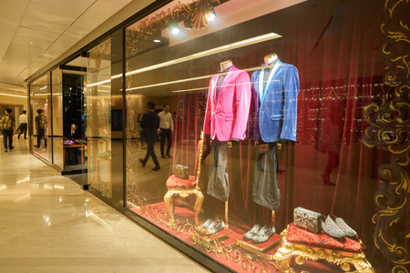 HONG KONG - CIRCA NOVEMBER, 2016: Dolce & Gabbana store at the Elements shopping mall. Dolce & Gabbana is a luxury Italian fashion house.のeditorial素材