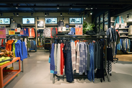 HONG KONG - CIRCA NOVEMBER, 2016: inside Quiksilver store in Hong Kong. Quiksilver, Inc. is an...