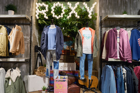HONG KONG - CIRCA NOVEMBER, 2016: inside Quiksilver store in Hong Kong. Quiksilver, Inc. is an...