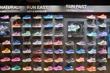 HONG KONG - CIRCA NOVEMBER, 2016: inside Nike store in Hong Kong.のeditorial素材