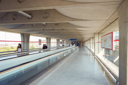 PARIS, FRANCE - CIRCA SEPTEMBER, 2014: inside Charles de Gaulle Airport. The airport is the largest...