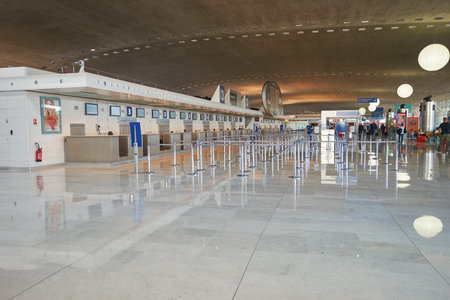 PARIS, FRANCE - CIRCA SEPTEMBER, 2014: inside Charles de Gaulle Airport. The airport is the largest...