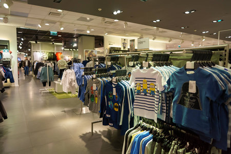 SAINT PETERSBURG, RUSSIA - CIRCA APRIL, 2017: inside a H & M store. H & M Hennes & Mauritz AB is a...