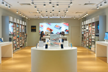 SINGAPORE - CIRCA SEPTEMBER, 2016: iStudio Apple Premium Reseller store at Singapore Changi Airport....