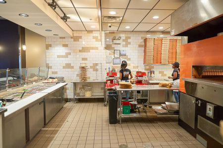 CHICAGO, IL - CIRCA MARCH, 2016: inside Blaze Pizza restaurant. Blaze Pizza LLC is a Pasadena,...