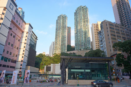 HONG KONG - OCTOBER 25, 2015: Kennedy Town urban landscape at daytime. Kennedy Town is at the...