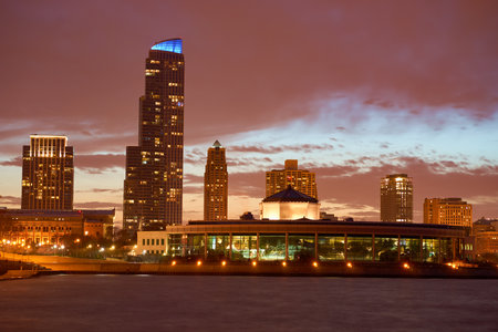 CHICAGO, IL - CIRCA MARCH, 2016: view of Shedd Aquarium at twilightのeditorial素材