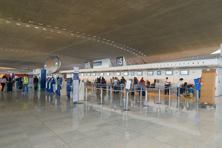PARIS, FRANCE - CIRCA SEPTEMBER, 2014: inside Charles de Gaulle Airport. The airport is the largest...