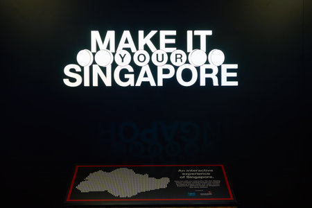 SINGAPORE - CIRCA SEPTEMBER, 2016: Make it Your Singapore interactive installation at Changi...