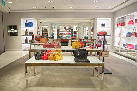 SINGAPORE - CIRCA SEPTEMBER, 2016: Coach store at Singapore Changi Airport. Changi Airport is one of...
