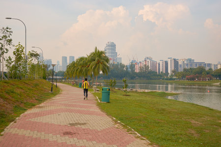 SINGAPORE - CIRCA NOVEMBER, 2015: Singapore urban landscape at daytime. Republic of Singapore is a sovereign city-state in Southeast Asia.のeditorial素材