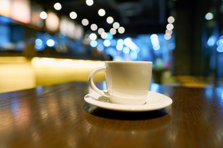 SEOUL, SOUTH KOREA - CIRCA MAY, 2017: a cup of coffee on a table in Starbucks. Starbucks Corporation is an American coffee company and coffeehouse chain.のeditorial素材