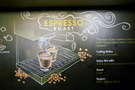 SEOUL, SOUTH KOREA - CIRCA MAY, 2017: inside Starbucks coffee shop in Seoul. Starbucks Corporation is an American coffee company and coffeehouse chain.のeditorial素材