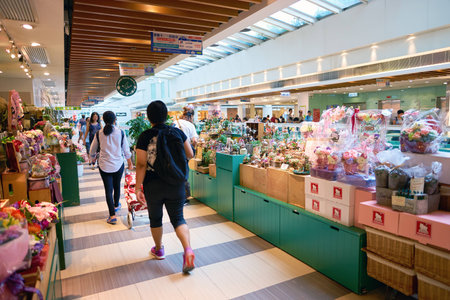 HONG KONG - CIRCA SEPTEMBER, 2016: goods on display at a shopping center in Hong Kong. Shopping is a widely popular social activity in Hong Kong.のeditorial素材