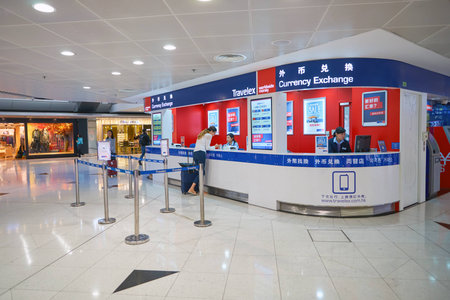 HONG KONG - CIRCA SEPTEMBER, 2016: inside Hong Kong International Airport.のeditorial素材