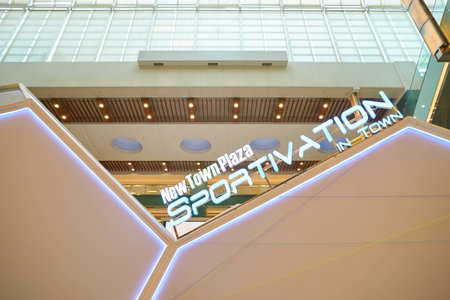 HONG KONG - CIRCA SEPTEMBER, 2016: the installation "Sportivation in Town" at New Town Plaza in Hong Kong.のeditorial素材