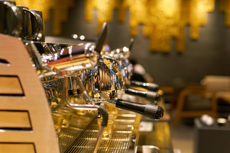 SEOUL, SOUTH KOREA - CIRCA MAY, 2017: coffee machine at Starbucks Reserve in Seoul. Starbucks Corporation is an American coffee company and coffeehouse chain.のeditorial素材