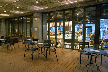 SEOUL, SOUTH KOREA - CIRCA MAY, 2017: Starbucks coffee shop in Seoul. Starbucks Corporation is an American coffee company and coffeehouse chain.のeditorial素材