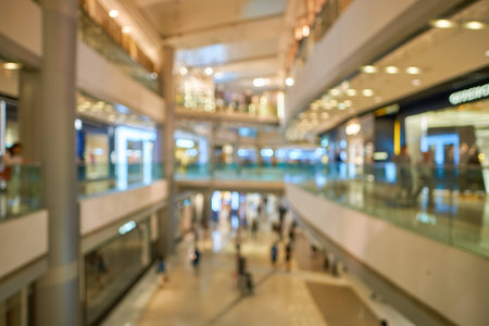 HONG KONG - CIRCA SEPTEMBER, 2016: defocused shot inside a shopping center in Hong Kong.のeditorial素材