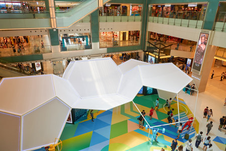 HONG KONG - CIRCA SEPTEMBER, 2016: the installation Sportivation in Town at New Town Plaza in Hong...
