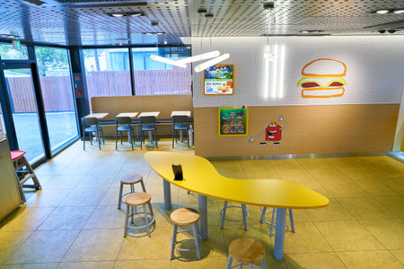 SEOUL, SOUTH KOREA - CIRCA MAY, 2017: inside McDonald's restaurant. McDonald's is an American...