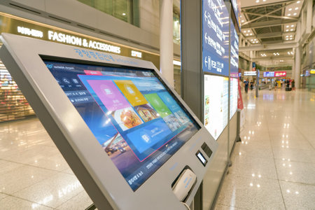 INCHEON, SOUTH KOREA - CIRCA JUNE, 2017: information kiosk at Incheon International Airport.のeditorial素材
