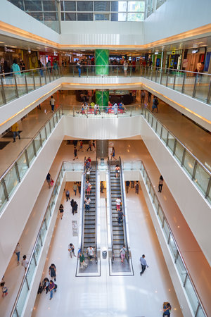 HONG KONG - CIRCA SEPTEMBER, 2016: inside a shopping center in Hong Kong. Shopping is a widely popular social activity in Hong Kong.のeditorial素材
