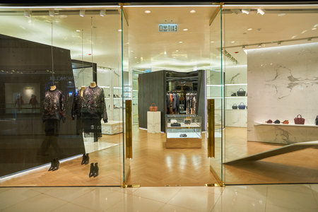HONG KONG - CIRCA SEPTEMBER, 2016: Givenchy store in Hong Kong. Shopping is a widely popular social...